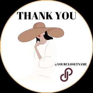 100 Custom Packaging Thank You 2" Round Stickers Finish Gloss
